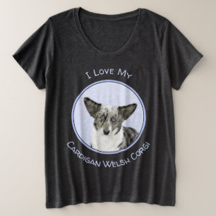 Cardigan Welsh Corgi Painting - Original Dog Art Große Größe T-Shirt