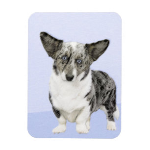 Cardigan Welsh Corgi Painting - Original Dog Art Magnet
