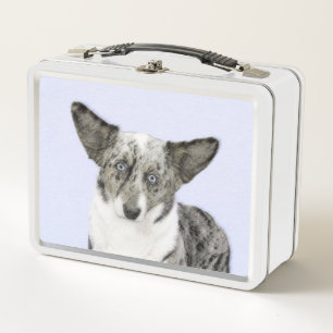 Cardigan Welsh Corgi Painting - Original Dog Art Metall Brotdose