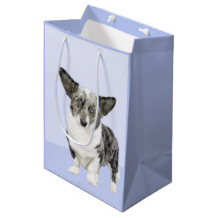 Cardigan Welsh Corgi Painting - Original Dog Art Mittlere Geschenktüte