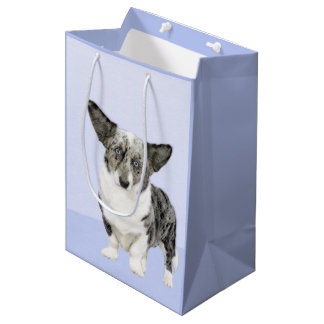 Cardigan Welsh Corgi Painting - Original Dog Art Mittlere Geschenktüte