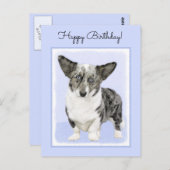 Cardigan Welsh Corgi Painting - Original Dog Art Postkarte (Vorne/Hinten)