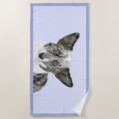 Cardigan Welsh Corgi Painting - Original Dog Art Strandtuch (Vorderseite)