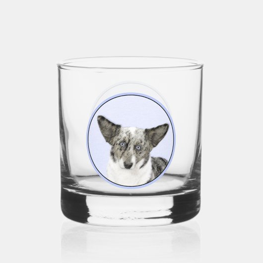 Cardigan Welsh Corgi Painting - Original Dog Art Whiskyglas (Rückseite)