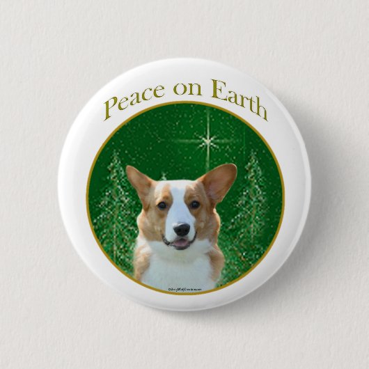 Cardigan Welsh Corgi Peace Button (Vorderseite)