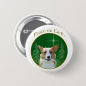 Cardigan Welsh Corgi Peace Button (Vorne & Hinten)