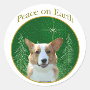 Cardigan Welsh Corgi Peace Runder Aufkleber