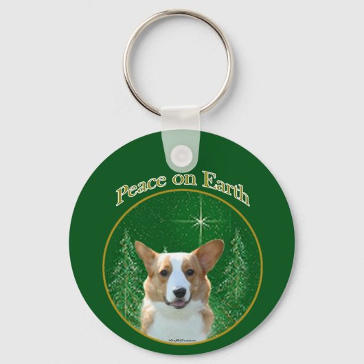 Cardigan Welsh Corgi Peace Schlüsselanhänger (Vorderseite)