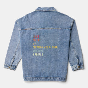 Cardigan Welsh Corgi Retro Hund und Kaffee Jeansjacke