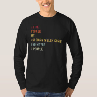 Cardigan Welsh Corgi Retro Hund und Kaffee T-Shirt