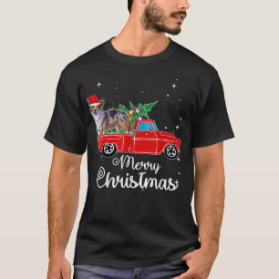Cardigan Welsh Corgi Ride Red Truck Weihnachtsfest T-Shirt