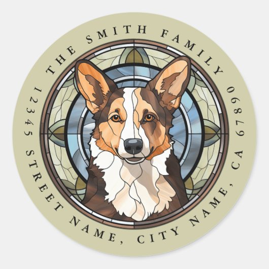 Cardigan Welsh Corgi Round Stickers (Vorderseite)