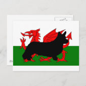 cardigan welsh corgi Silhouette flagge Postkarte (Vorne/Hinten)