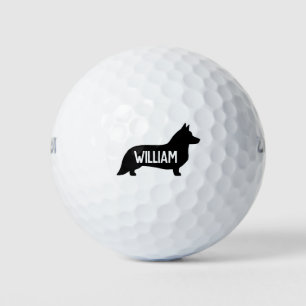 Cardigan Welsh Corgi Silhouette Golfball