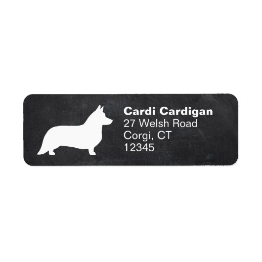 Cardigan Welsh Corgi Silhouette Rücksendeadresse (Vorne)