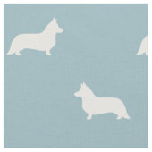 Cardigan Welsh Corgi Silhouetten Pattern Blue Stoff (Nahaufnahme)