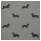 Cardigan Welsh Corgi Silhouetten Pattern Gray Stoff (Muster)