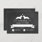 Cardigan Welsh Corgi Silhouetten Wedding RSVP (Vorne/Hinten)