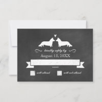 Cardigan Welsh Corgi Silhouetten Wedding RSVP