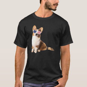 Cardigan Welsh Corgi Sonnenbrille 4. Juli Hund T-Shirt