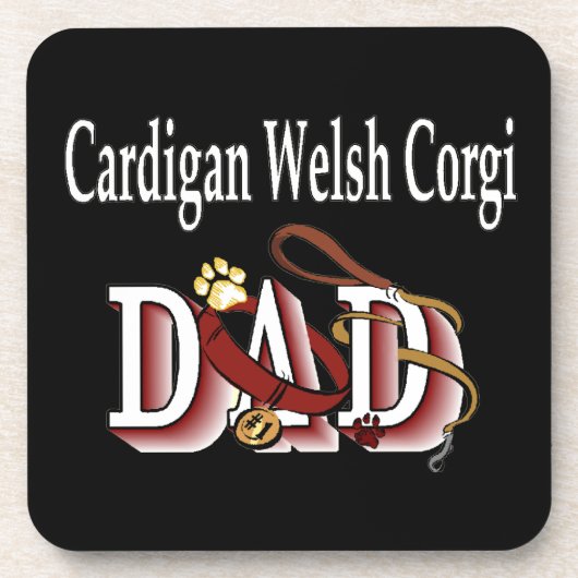 Cardigan Welsh Corgi Vater Getränkeuntersetzer (Vorderseite)
