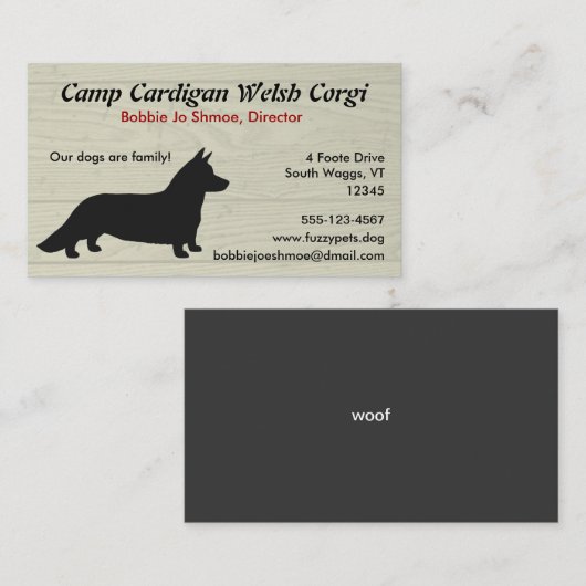 Cardigan Welsh Corgi Visitenkarte (Vorne/Hinten)