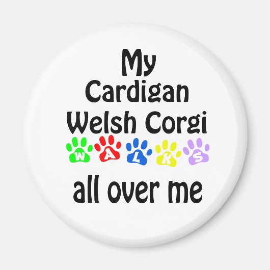 Cardigan Welsh Corgi Walks Design Magnet (Vorne)