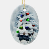 Cardigan Welsh Corgi Weihnachtsdekoration Keramikornament (Hinten)