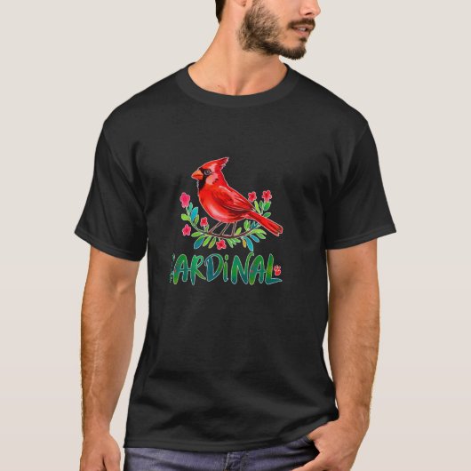 CARDINAL ART Roter Kardinalvogel T-Shirt (Vorderseite)