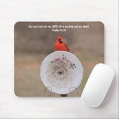 Cardinal Bird and Plate Flower Faith Bible Verse Mousepad (Mit Mouse)