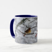 Cardinal Bird Couple in Snow Tree Nature Mug Tasse (Vorderseite Links)