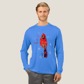 Cardinal Bird In Snowfall Tri-Blend Shirt (Volle Vorderseite)