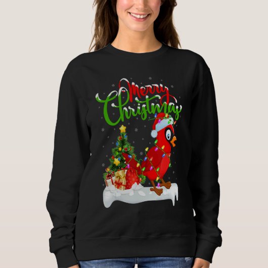 Cardinal Bird Xmas Decoration Santa Cardinal Chri Sweatshirt (Vorderseite)