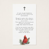 Cardinal Celebration of Life Cross Prayer Card (Rückseite)