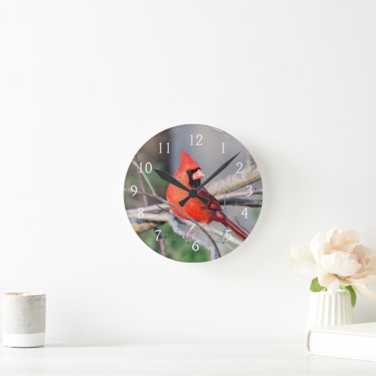 Cardinal Cheer Runde Wanduhr (Zuhause)