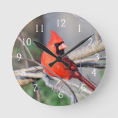 Cardinal Cheer Runde Wanduhr (Vorderseite)