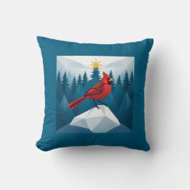 Cardinal Christmas mountian scene fun Kissen