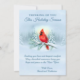 Cardinal Christmas Sympathy Condolence Holiday Karte