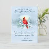 Cardinal Christmas Sympathy Condolence Holiday Karte (Stehend Vorderseite)