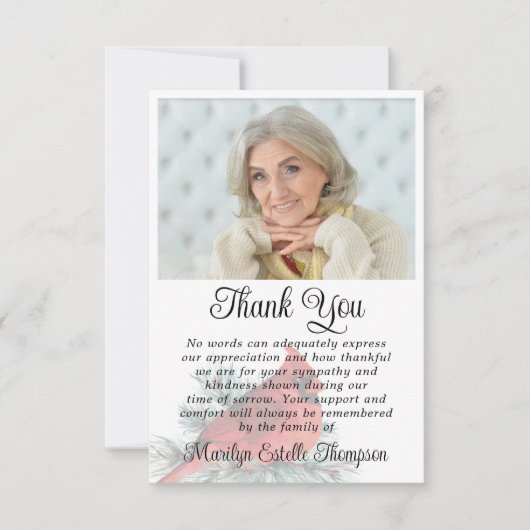 Cardinal Funeral Thank You 2 Photos Memorial Dankeskarte (Vorderseite)