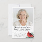 Cardinal Funeral Thank You 2 Photos Memorial Dankeskarte (Rückseite)