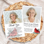 Cardinal Funeral Thank You 2 Photos Memorial Dankeskarte