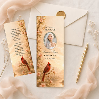 Cardinal-Gedenk-Lesezeichen - Feier des Lebens Mini Visitenkarte