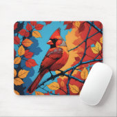 Cardinal in Autumn Mousepad (Mit Mouse)