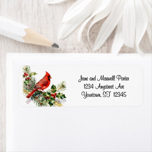 Cardinal in Christmas Greens (Insitu)