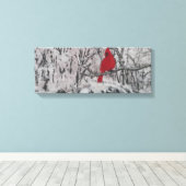 Cardinal in Snow Leinwanddruck (Insitu (Holzboden))