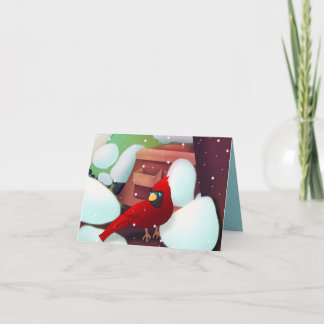 Cardinal In The Country Christmas Holiday Card Feiertagskarte