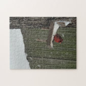 Cardinal in the snow puzzle (Horizontal)