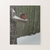 Cardinal in the snow puzzle (Vertikal)
