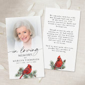 Cardinal Memorial Loving Memory Photo Prayer Card